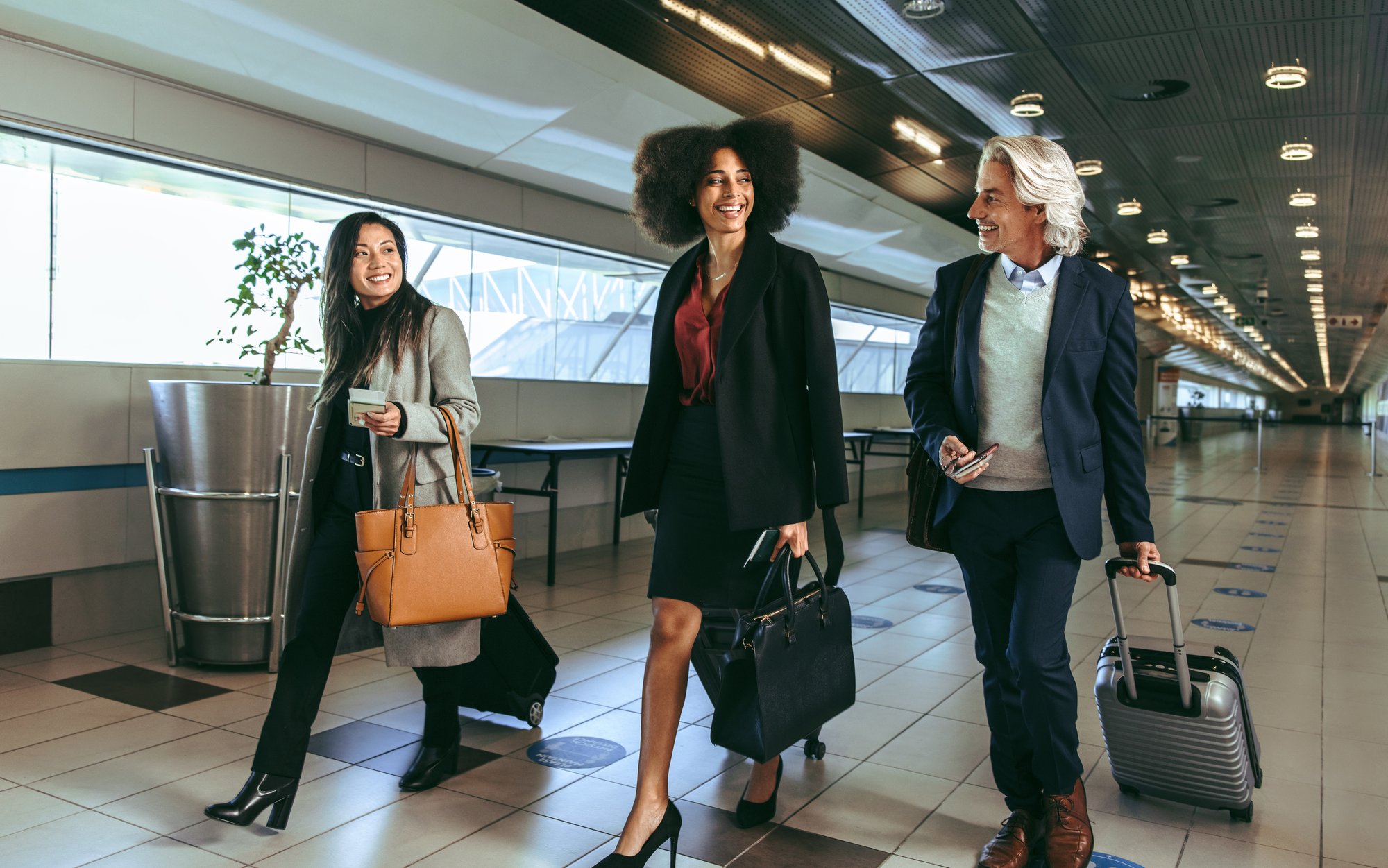 a group of corporate travelers